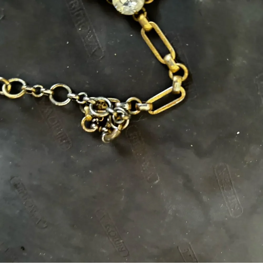 J.Crew Crystal Rhinestones Statement Necklace big flower accessory neck piece - Picture 6 of 7